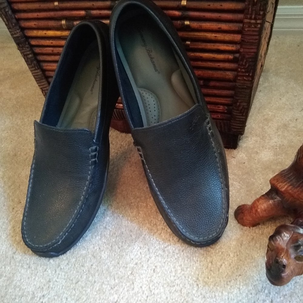 Tommy Bahama Orion Leather Black Loafer Shoes Size 10 1/2 D